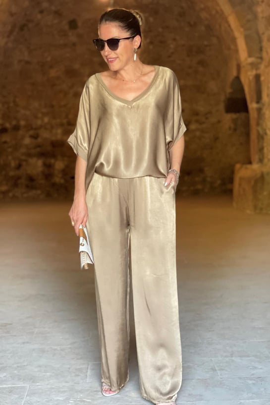 Britt - zweiteiliges satin-set