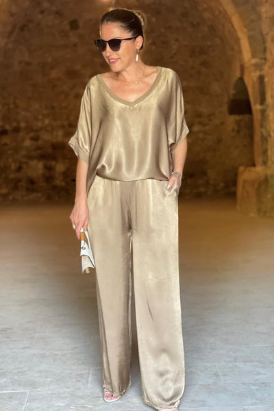 Britt - zweiteiliges satin-set