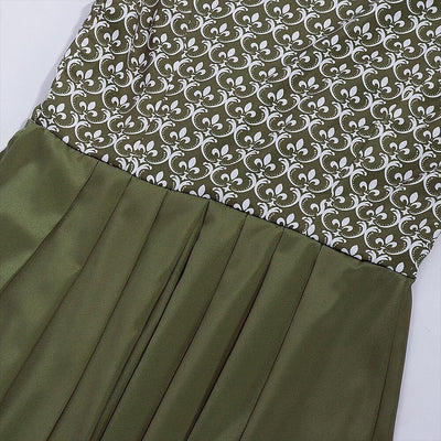 Oktoberfest Green Embroidered Dirndl Dress with Apron