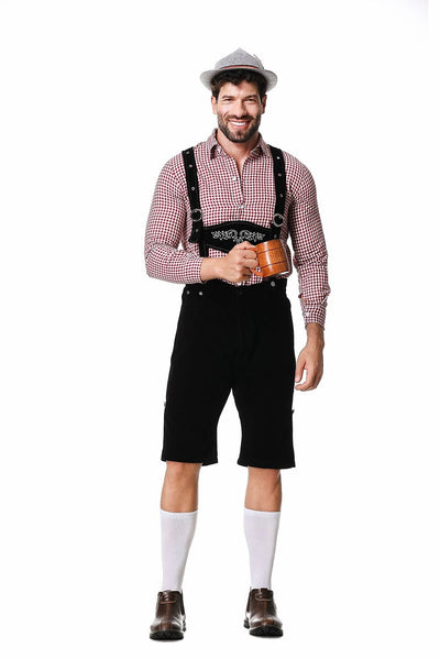 Oktoberfest Men’s Costume Set with Shirt, Suspenders and Hat
