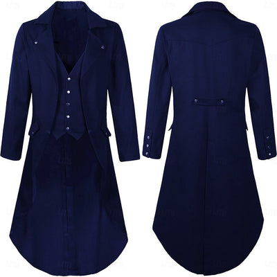 Men's Steampunk Solid Color Tailcoat