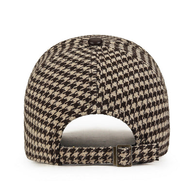 HOUNDSTOOTH LEATHER CAP