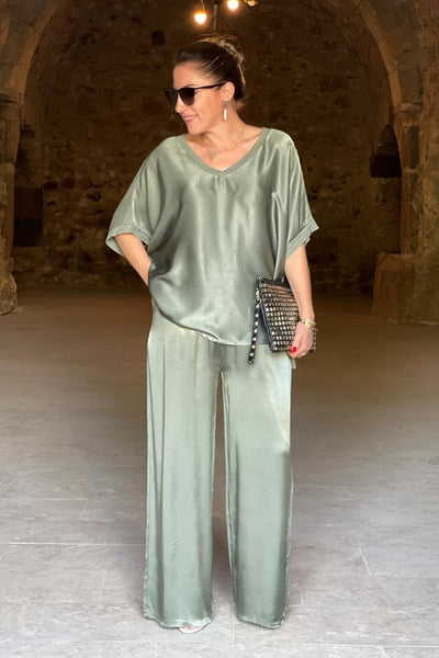 Britt - zweiteiliges satin-set