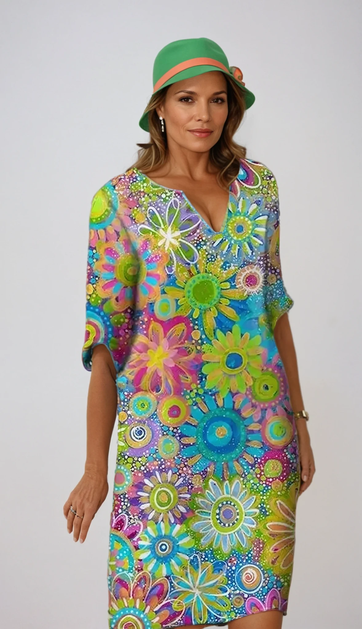 Hannah Kleid | V-Ausschnitt & Blu | Zeitlose Eleganz | Bequeme Passform | Vielseitiger Stil