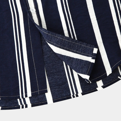 Herren bequemes gestreiftes Hemd | Kurzarm