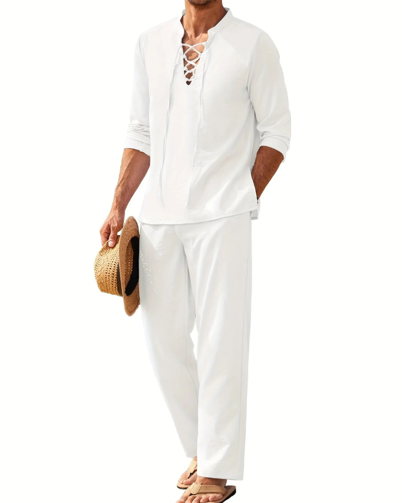 Herren bequemes Oberteil- und Hosen-Sommer-Set | Moderner