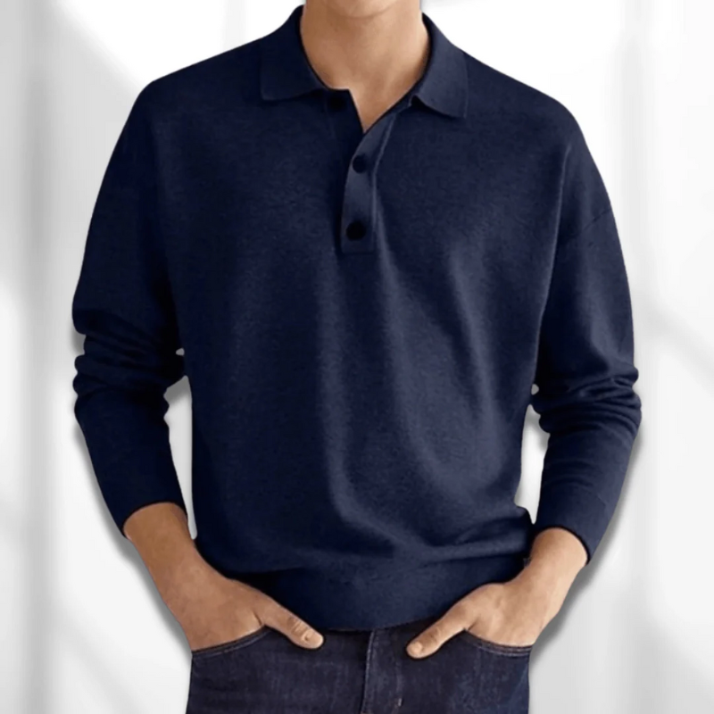 Herren eleganter Polopullover | Warmer
