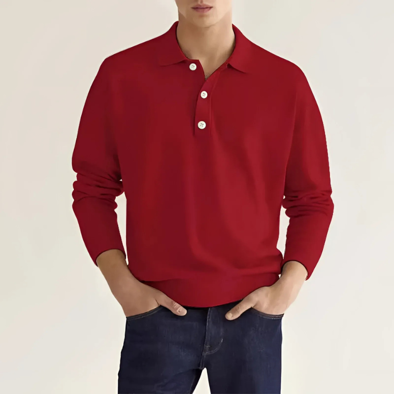 Herren eleganter Polopullover | Warmer