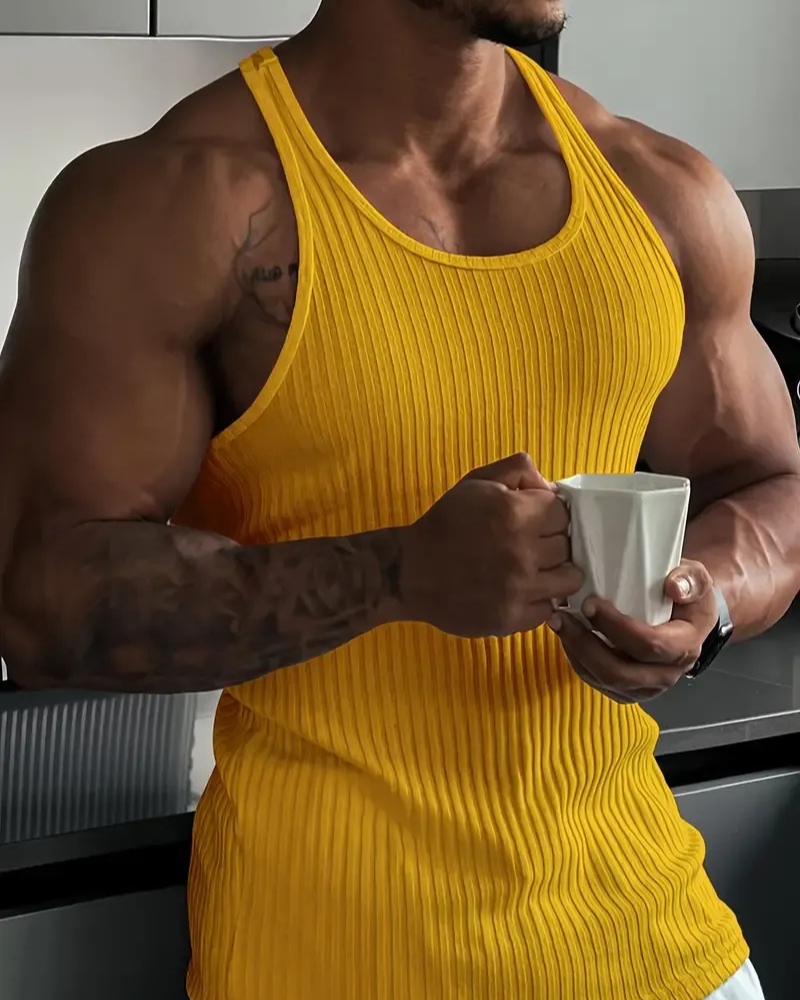 Herren klassisches geripptes Tanktop | Sport