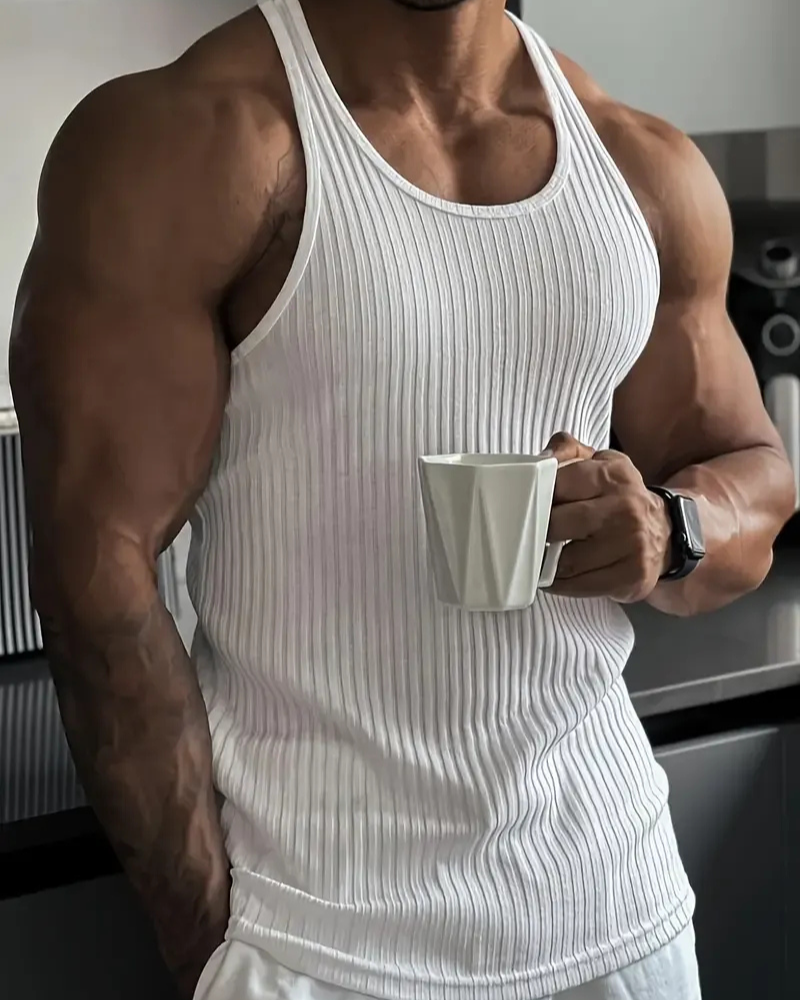 Herren klassisches geripptes Tanktop | Sport