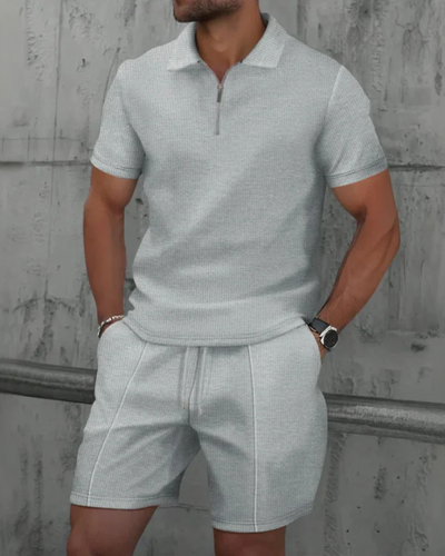 Herren lässiges Poloshirt- und Shorts-Set | kurzer hose
