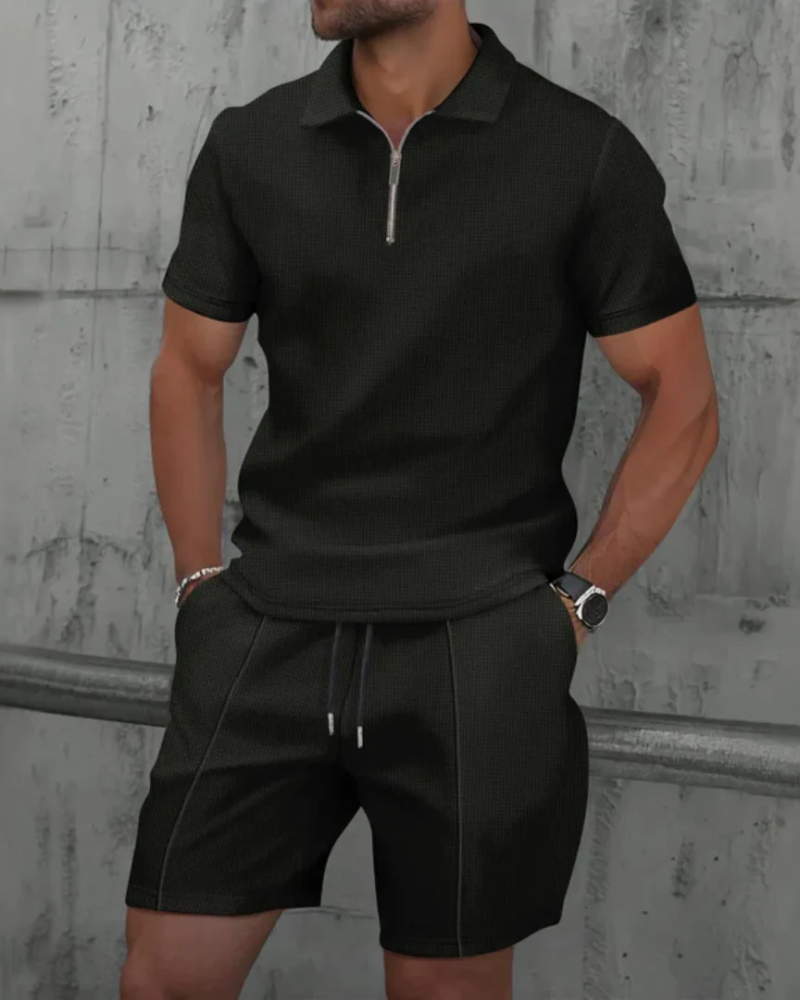 Herren lässiges Poloshirt- und Shorts-Set | kurzer hose