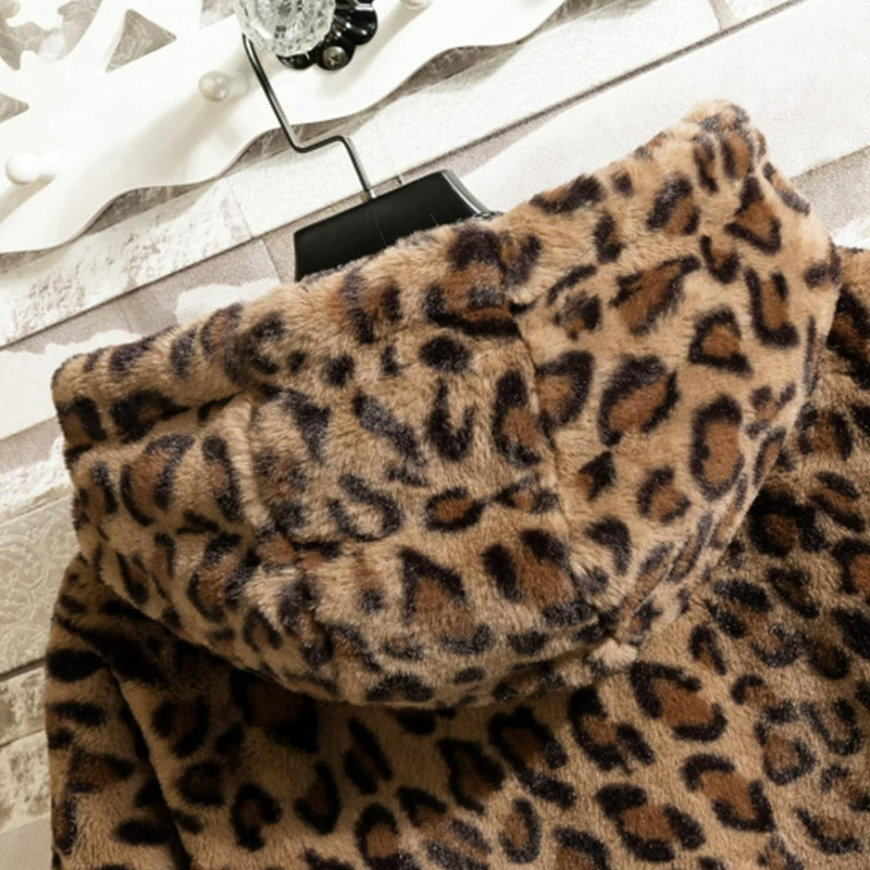 Herren Leoparden-Kapuzenjacke | Warme