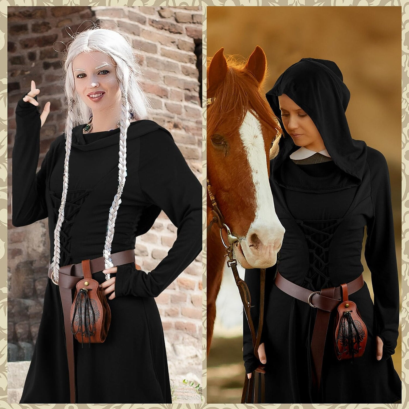 Medieval Fantasy Hooded Dress