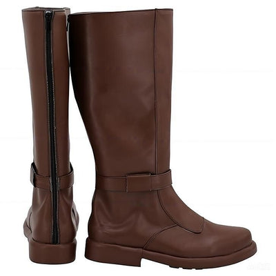 Renaissance Riding Tall Boots Zip-Up Medieval Footwear