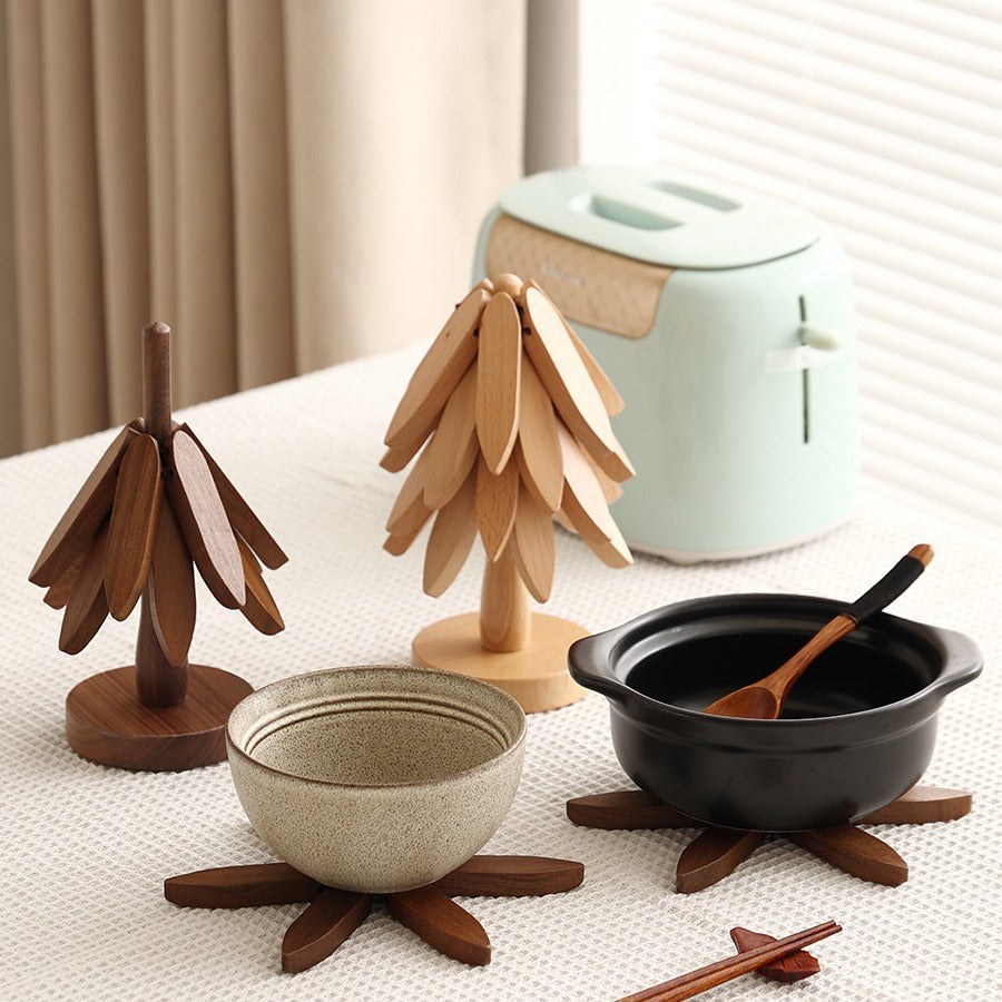 Klinks | Stilvolles Buchenholz-Untersetzer-Set für festliche Tische