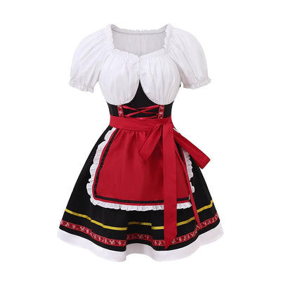 Bavarian Oktoberfest Short Red Dirndl Costume