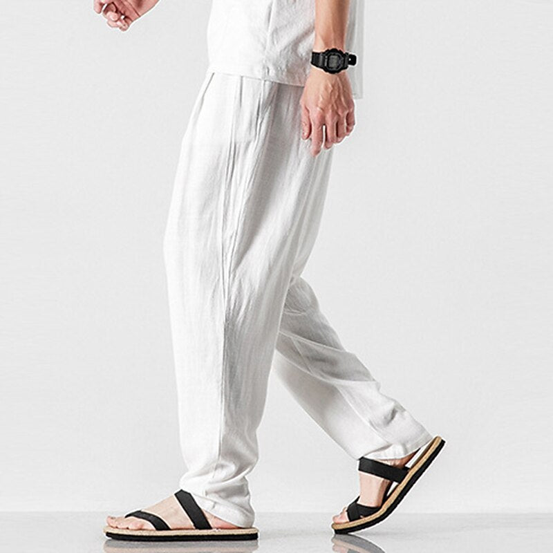 Viking Era Drawstring Design Linen Pants