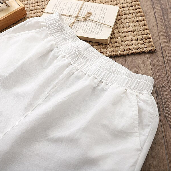 Classic Loose Fit Cotton Linen Blend Pants