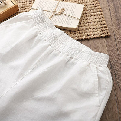 Classic Loose Fit Cotton Linen Blend Pants