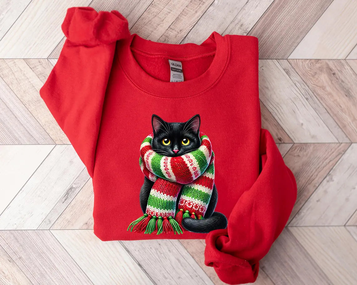 Schal Katze Weihnachten Sweatshirt