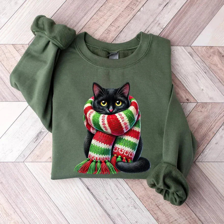 Schal Katze Weihnachten Sweatshirt