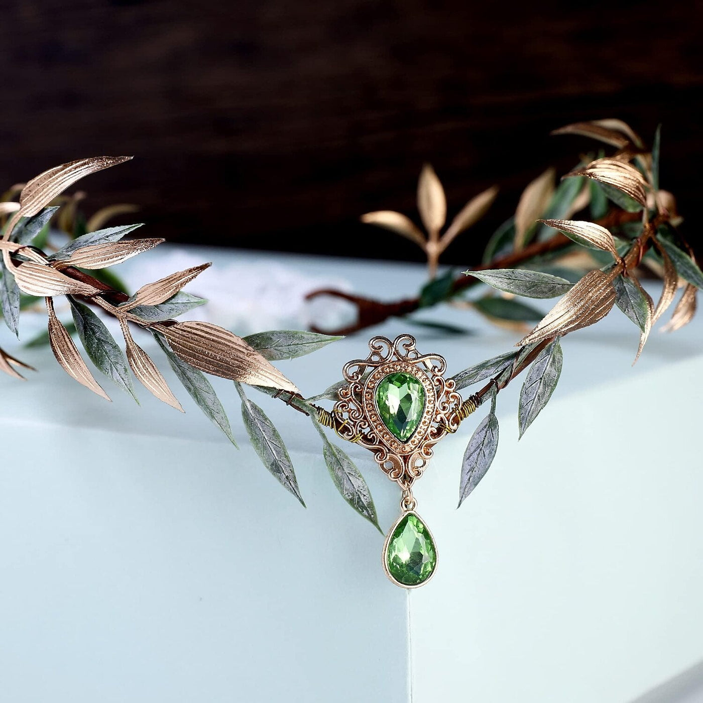 Fairy Leaf Rhinestone Princess Headpiece