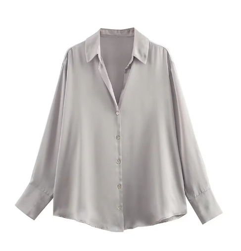 Ivy Langarmbluse | Moderne Seidenbluse für Damen mit Knöpfen