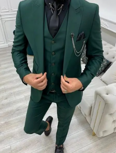 Herren Modisch Modern Hochzeitsgast Anzug Set | 3-teiliges Set