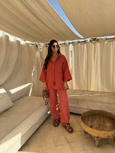 Heidi-Mode | Lässig Lockere Schicke Set - Bluse+Hose
