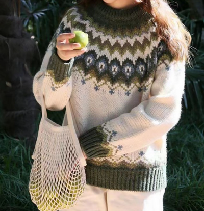 Heidi-Mode | Vintage Gestrickter Warmer Pullover