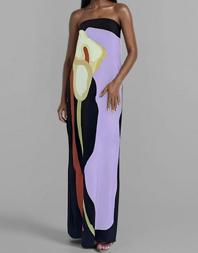 Gala | Elegantes langes Kleid mit schönem Druck