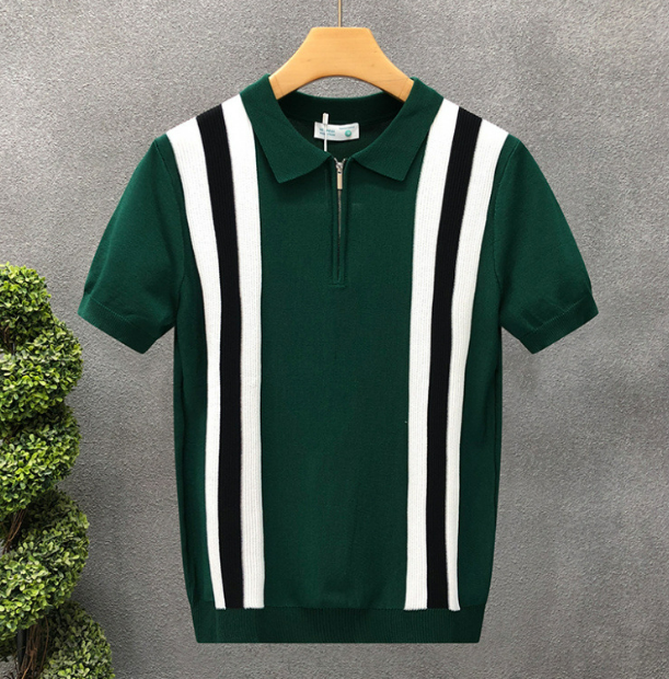 Dominic Strickhemd | Modernes Polo-Shirt mit V-Ausschnitt und kurzen Ärmeln