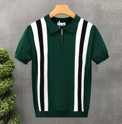 Dominic Strickhemd | Modernes Polo-Shirt mit V-Ausschnitt und kurzen Ärmeln