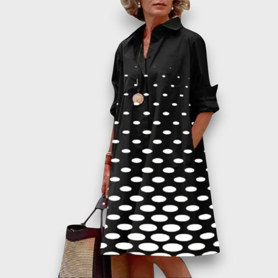 Leontine – Hemdblusenkleid mit Punktmuster