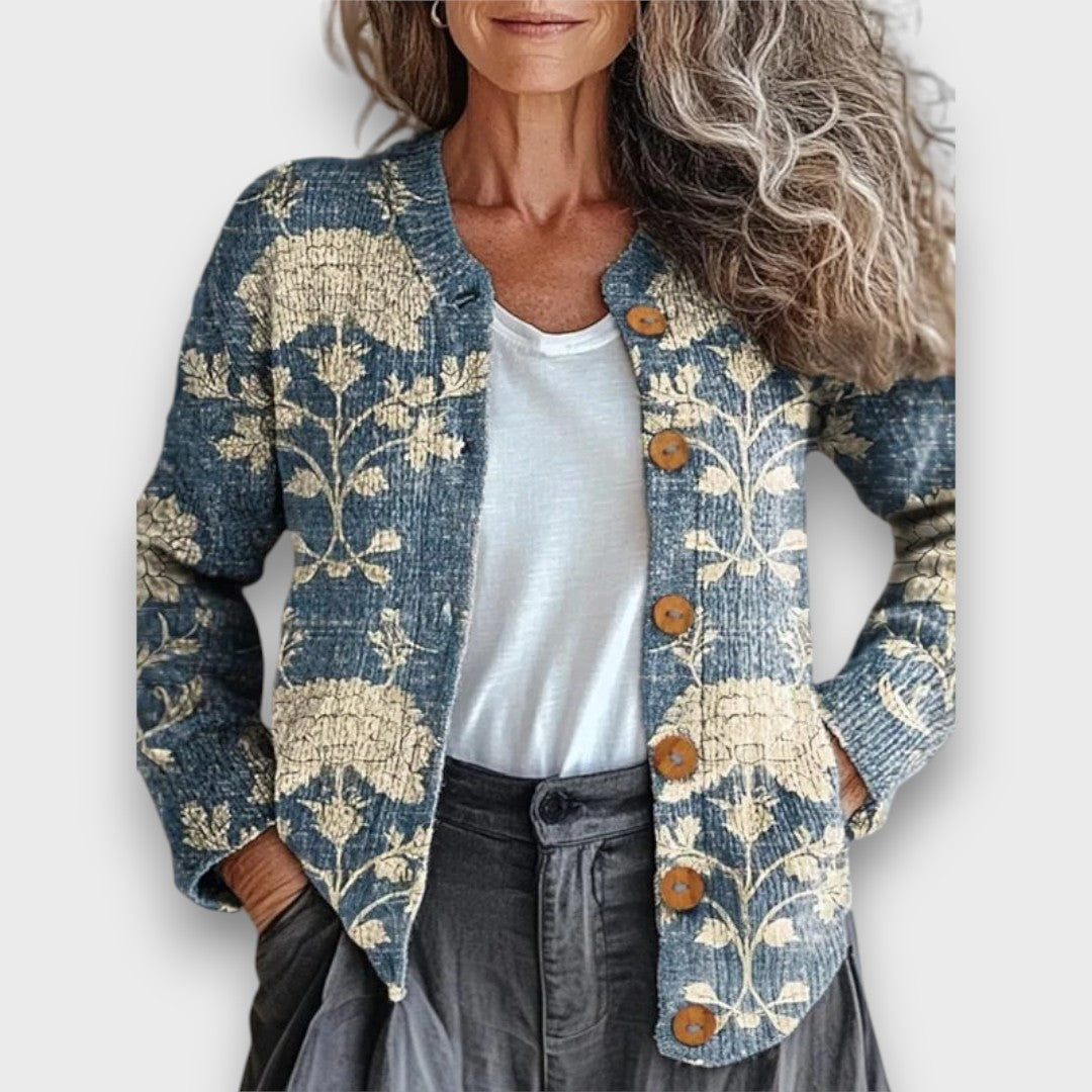 Enelle – Florale Strickjacke