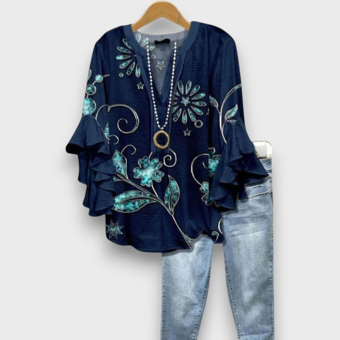 Lunelle – Tagesbluse mit Blumenprint