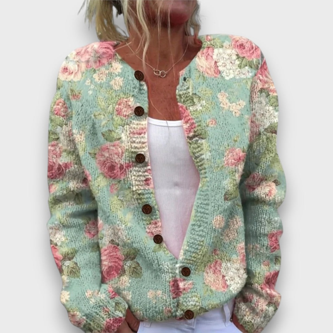 Rosalie – Cardigan mit Rosendruck