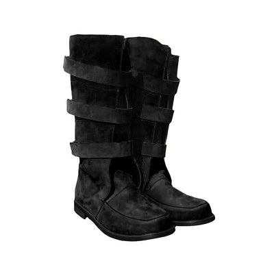 Medieval Triple Strap Combat Style Tall Boots