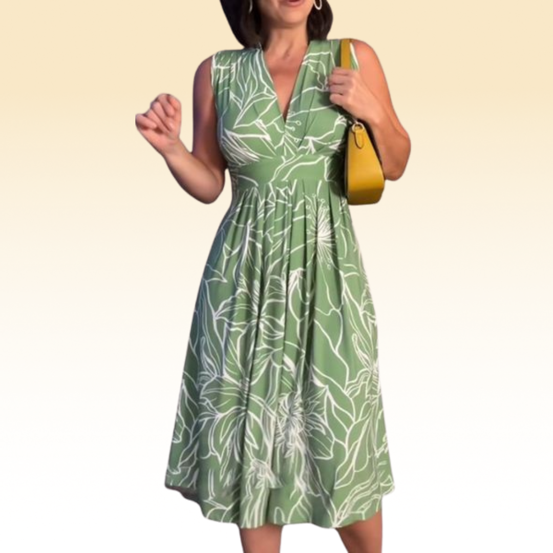 Iris | Elegantes Maxikleid mit zartem Blumenmuster