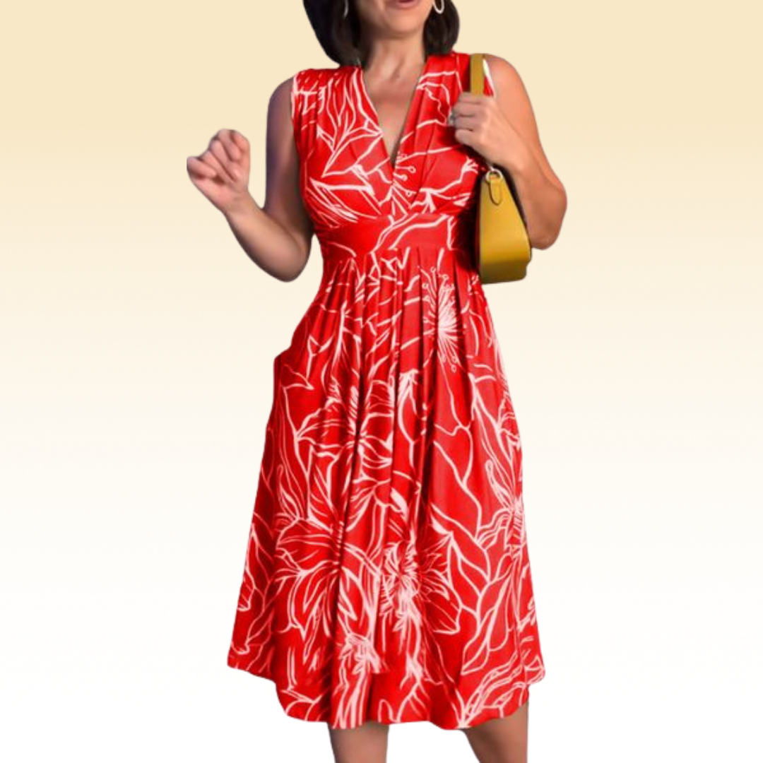 Iris | Elegantes Maxikleid mit zartem Blumenmuster