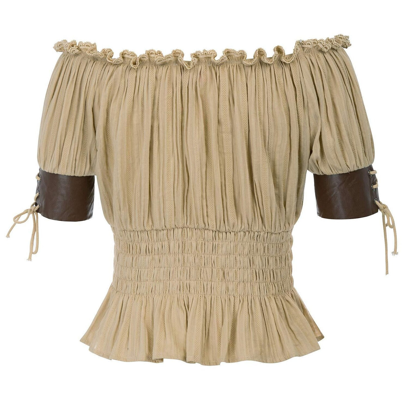 Renaissance Style Half Sleeve Lace-Up Blouse