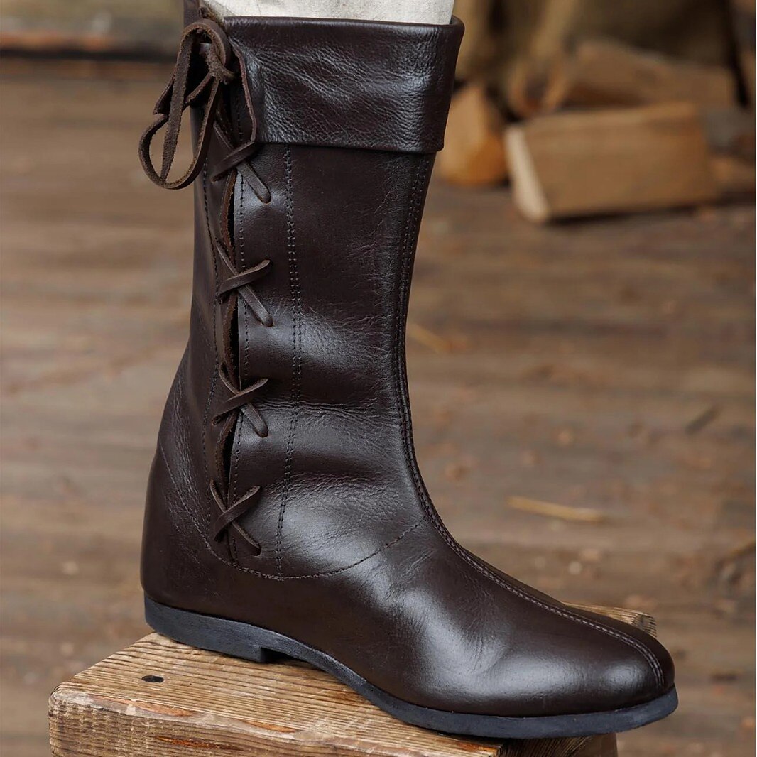 Medieval Style Lace-Up Renaissance Costume Tall Boots