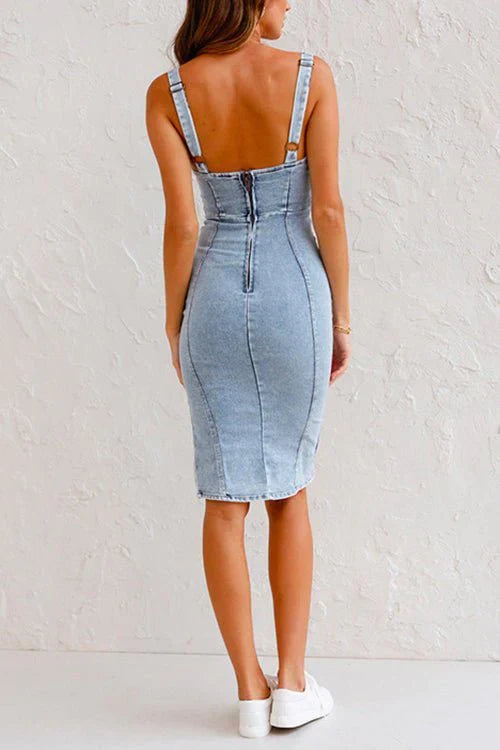 Jara | Lässiges Denim-Kleid mit verstellbaren Trägern
