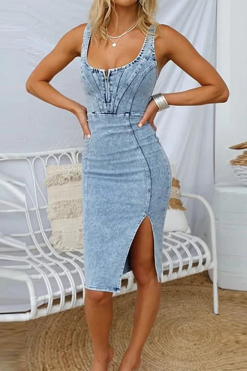 Jara | Lässiges Denim-Kleid mit verstellbaren Trägern