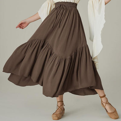 Renaissance High Waist Maxi Skirts with Pockets