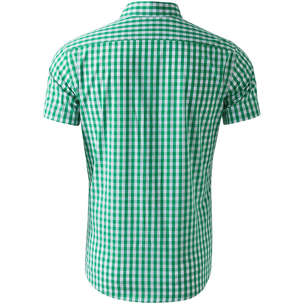 Men's Oktoberfest Bavarian Plaid Short Sleeve Shirt