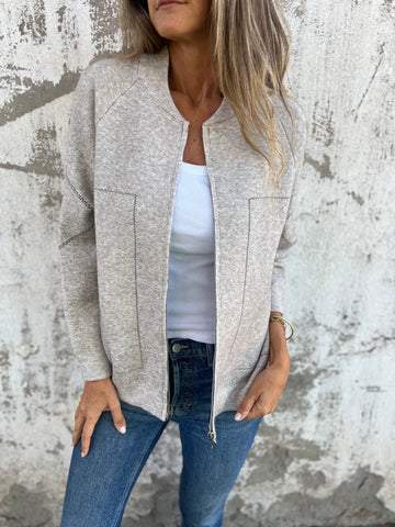 AVY LEICHTE JACKE MIT RUNDHALSAUSSCHNITT