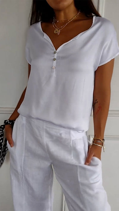 Marisa | Lässiges T-Shirt mit V-Ausschnitt und Stil