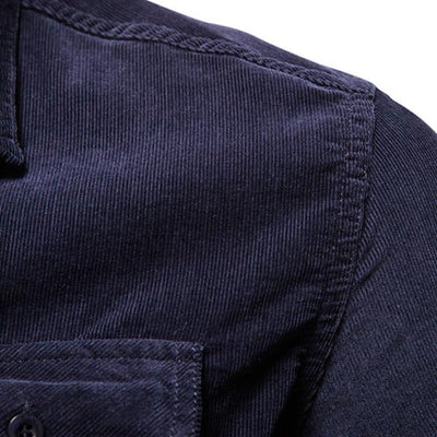 Herren Klassisch Cordhemd mit langen Ärmeln